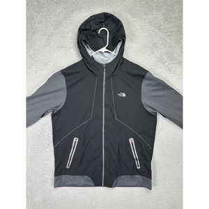 The North Face Jacket Mens XL Kilowatt Black Softshell Hooded Full Zip Pockets